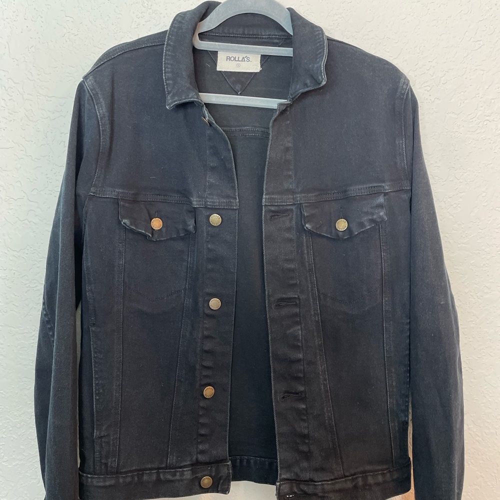 Rolla's Black Denim Jacket Small - image 2